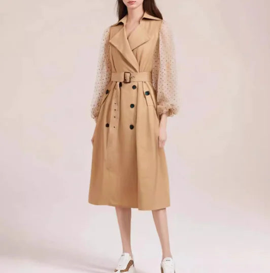 Mid-Length Women's Coat and Trench Coat
