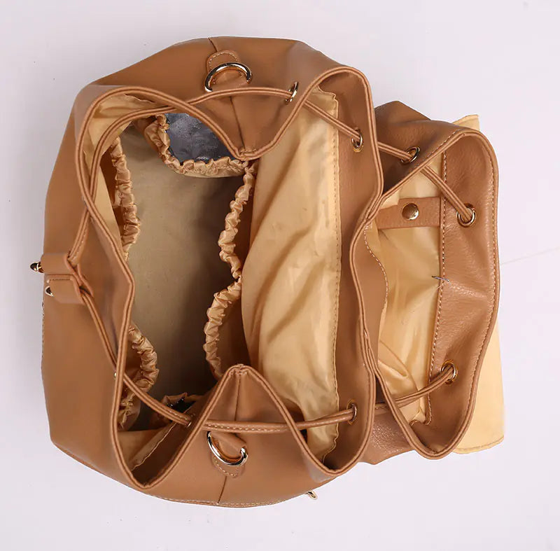 Fashionable Two-in-One PU Mommy Backpack with Accessories