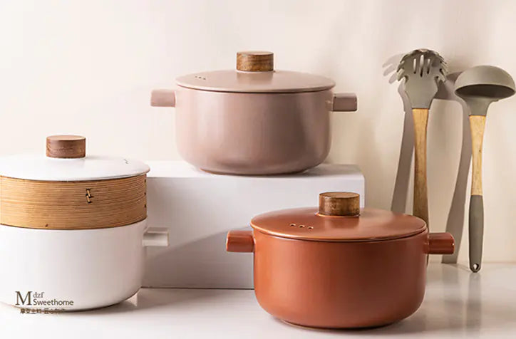 Morandi High-Temperature Porcelain Casserole with Steamer