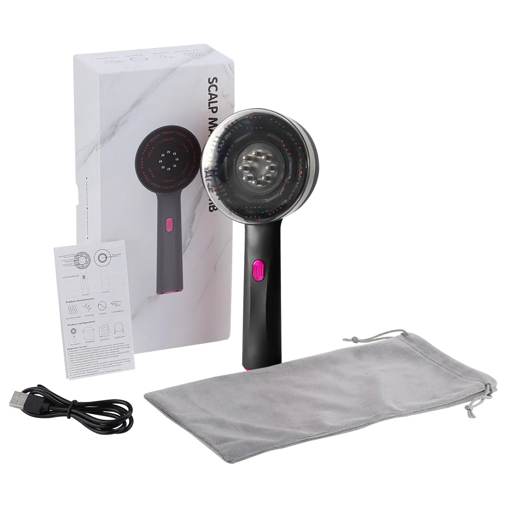 Electric Scalp Care & Hair Growth Massage Comb with Liquid Injection – Red Light Therapy