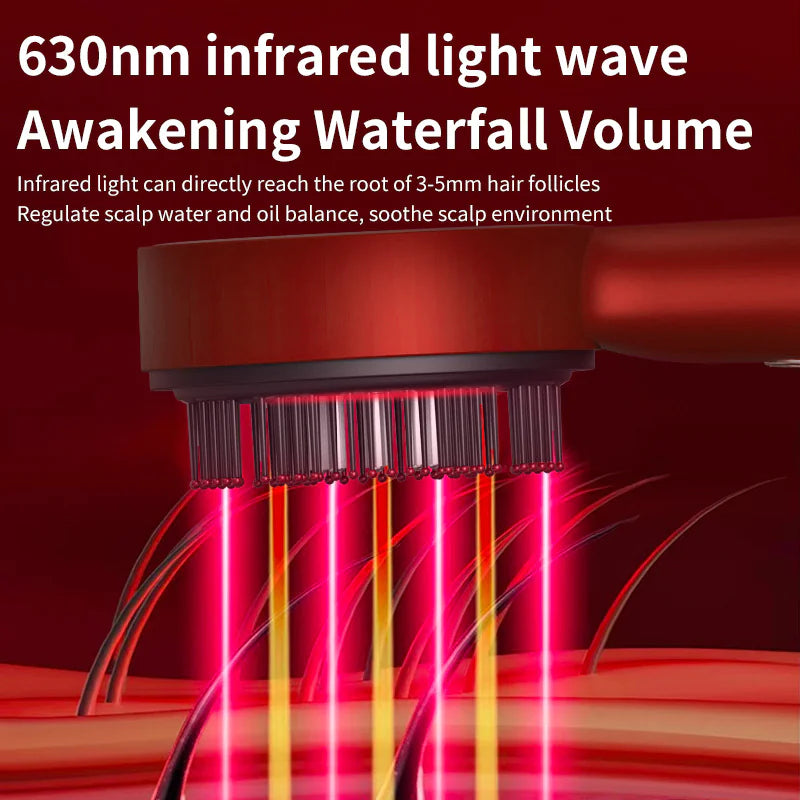 Electric Scalp Care & Hair Growth Massage Comb with Liquid Injection – Red Light Therapy