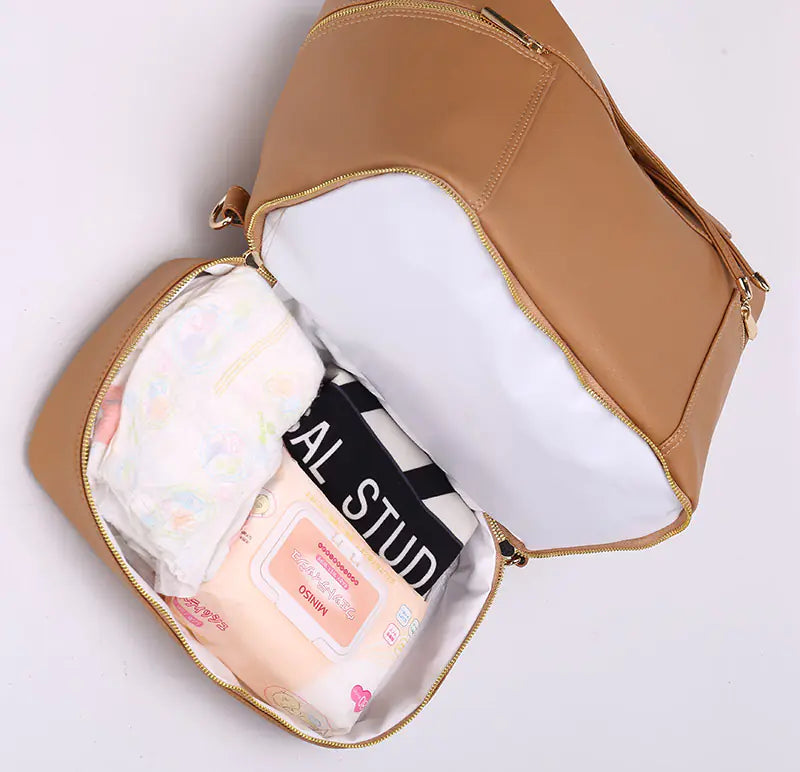 Fashionable Two-in-One PU Mommy Backpack with Accessories