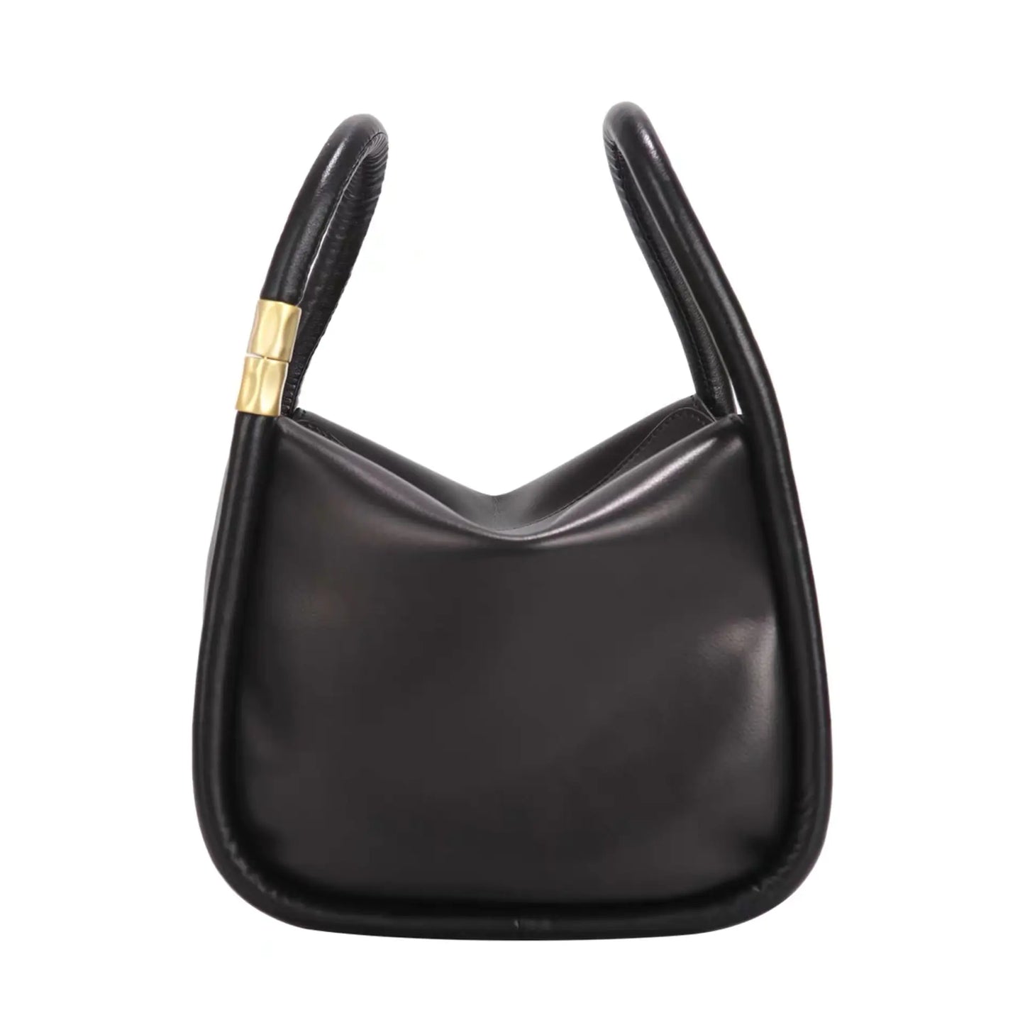 Genuine Leather Shoulder Tote Bag - Small Square Design