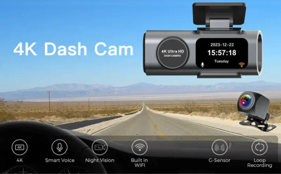 4K WiFi Night Vision Car Security Camera